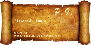 Pinzich Imre névjegykártya